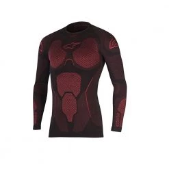 Alpinestars Ride Tech Motorbike Summer Cooling Long Sleeve Base Layer Black/Red