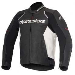 10% OFF Alpinestars DEVON Black/White Motorbike Leather Crusier/Sports Jacket