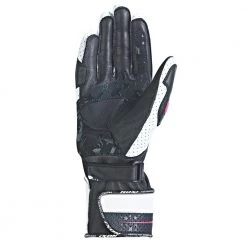 Ixon Clothing IXON RS CURVE HP Ladies Black/White/Fuschia Star Leather Motorbike Racing Gloves