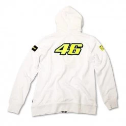 VR46 Clothing LADIES Rossi 46 White Hoody/Hoodie Official MotoGP Merchandise Lady/Women VR46
