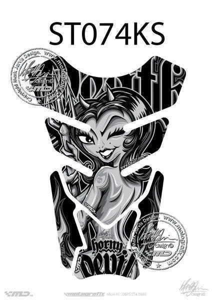 Horny Devil SILVER 3D Gel Motorbike MotografixTankpad Protector GSXR/CBR/YZF