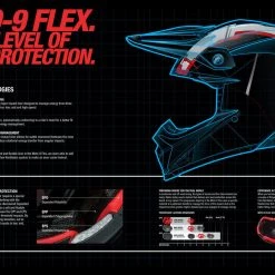 BELL Moto-9 Flex TAGGER Rekluse Red Carbon Pro Circuit Motocross MX Helmet