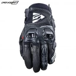 Five Gloves Five SF2 Black Short Cuff Perforated Leather Motorbike Sports/Roadster Gloves