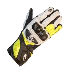 RICHA RS86 Full Goat Leather Motorcycle Gloves CE Knuckles Black/White/Red/Fluo