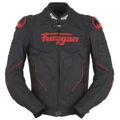 FURYGAN RAPTOR Black/Ducati Red Waterproof Leather Motorbike Sports Jacket