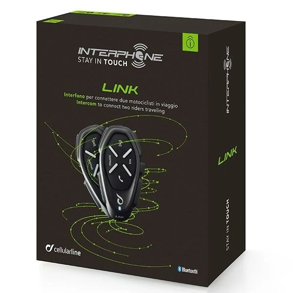 INTERPHONE LINK Twin Pack 2 Bike To Bike 300m Motorcycle Bluetooth Intercom GPS