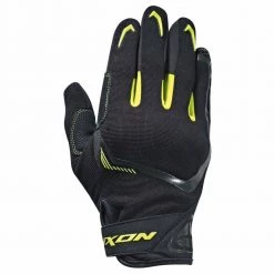 IXON LIFT 2.0 Black/Yellow Textile Summer Short Motorcycle CE Approved Gloves Ixon Clothing