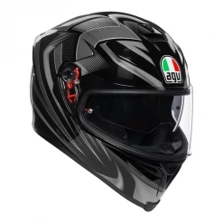 AGV K5-S HURRICANE 2.0 Black/Silver Motorbike Sports Touring Helmet With PINLOCK
