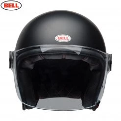 BELL Cruiser RIOT Matte BLACK Open Face Motorcycle Helmet Clear Flip Visor Bell Helmets