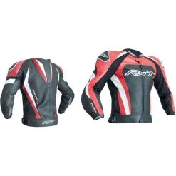 RST Clothing RST TRACTECH EVO 3 Red/Black/White Motorcycle CE Leather Jacket/Trousers 2PC