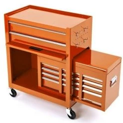 BIKETEK KTM Orange Mechanics Steel Rolling Toolbox Chest & Cabinet Set