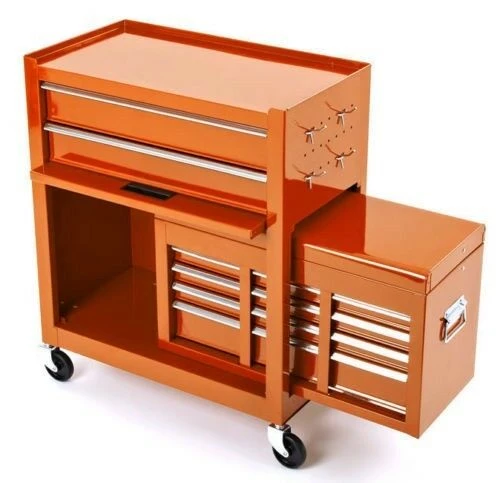 BIKETEK KTM Orange Mechanics Steel Rolling Toolbox Chest & Cabinet Set