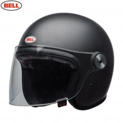 BELL Cruiser RIOT Matte BLACK Open Face Motorcycle Helmet Clear Flip Visor Bell Helmets