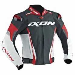 20% OFF IXON VORTEX 2 Leather Red/White Sport Motorbike Jacket CE Certified Ixon Clothing