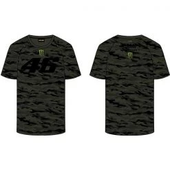 Valentino Rossi MONSTER CAMP Mens Camu T-Shirt MotoGP Merchandise VR46 VR46 Clothing