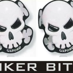 Oxford Skull White Motorbike Knee Sliders For Leathers