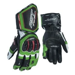 RST Clothing RST TRACTECH EVO Kawasaki Green Motorbike CE Leather Sports Gloves