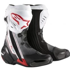 Alpinestars Boots Alpinestars SUPERTECH R Black/White/Red Motorbike Racing Performance Boots