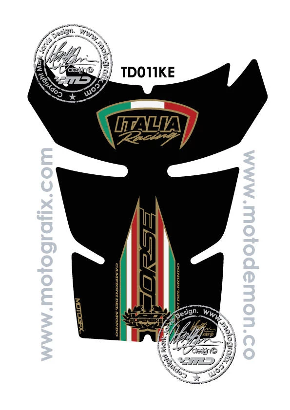 Motografix Motografix Ducati Corse 848 EVO 1098 1198 Tankpad Protector Black