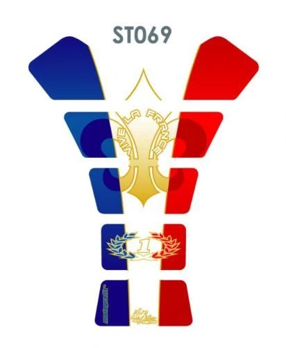 Motografix France Motorbike Tankpad Protector/French Flag/Francois