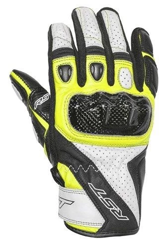 RST Clothing RST STUNT 3 FLO YELLOW CE Motorbike Leather Short Sports 2123 Gloves Cheap