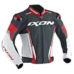 20% OFF IXON VORTEX 2 Leather Red/White Sport Motorbike Jacket CE Certified Ixon Clothing