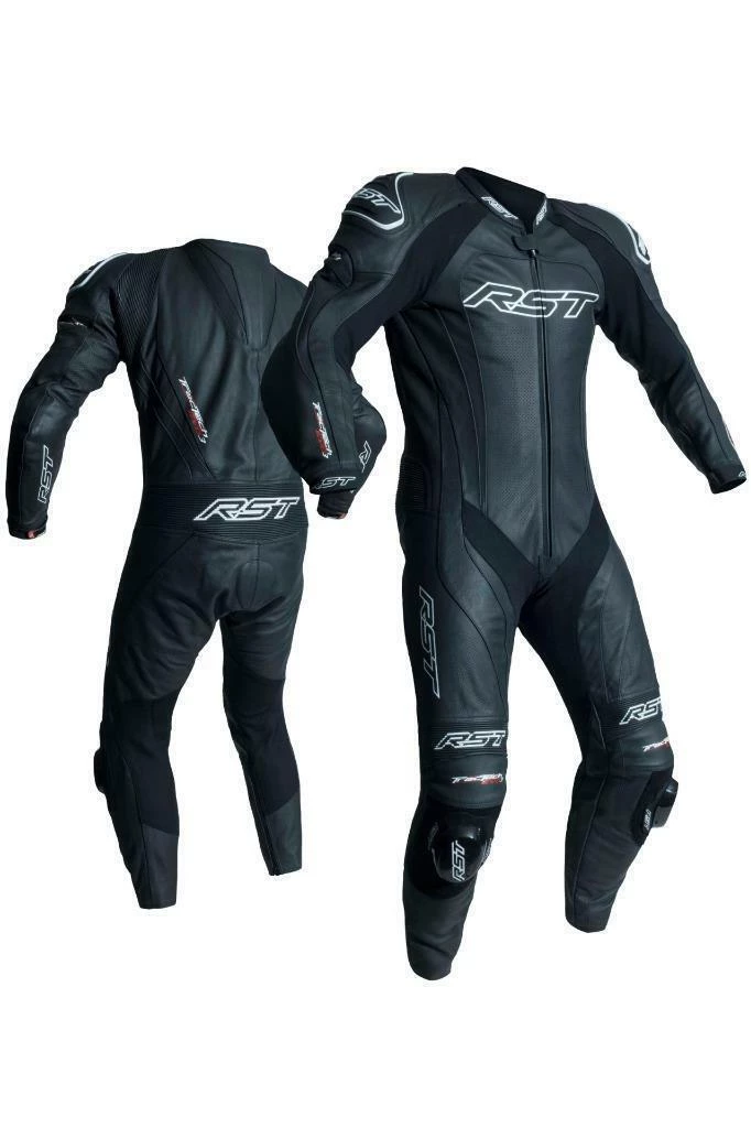 RST Tractech Evo-3 Black 1PC Motorbike Leather Racing Suit Race Hump RST Clothing