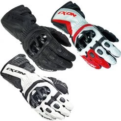 Ixon Clothing IXON RS MOTO HP Motorcycle Leather Racing Gloves Black/White/Red CE Cat 2