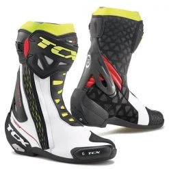 TCX Boots TCX RT-RACE Black/Yellow/White/Red Sports Motorbike Racing Boots Sizes 6-14