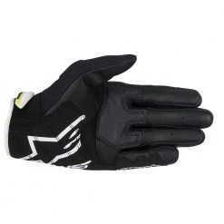 10% Off ALPINESTARS SMX2 V2 AIR Carbon Black/White/Yellow Motorbike Short Gloves