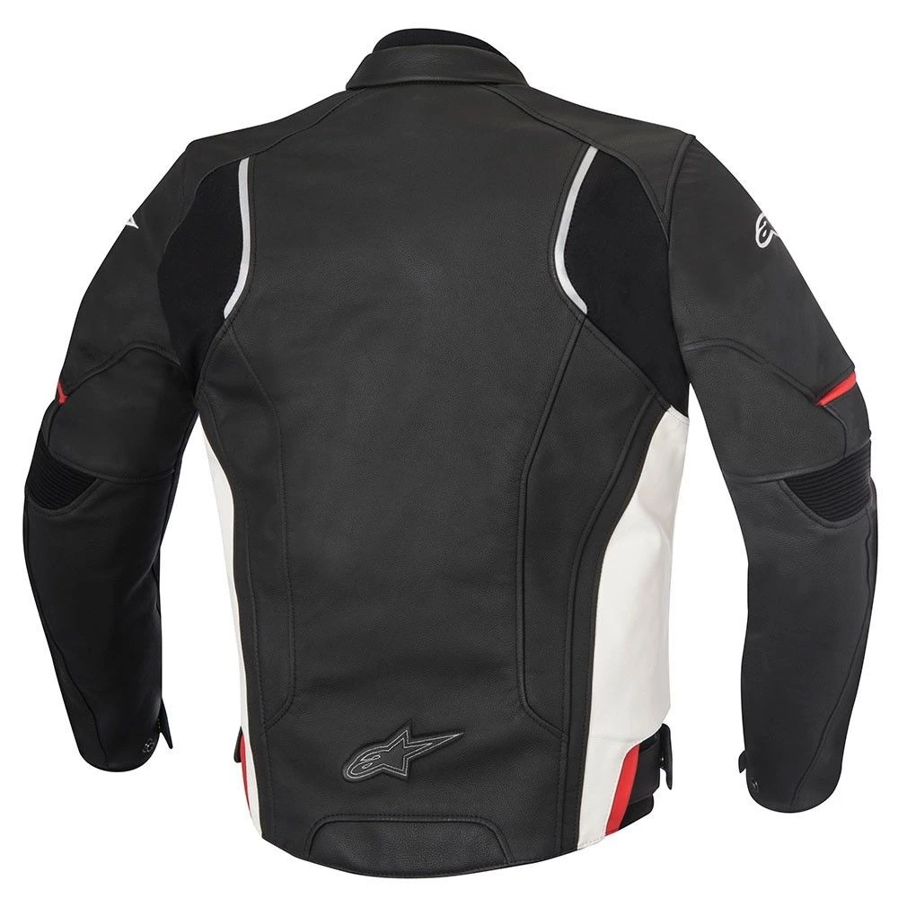 10% OFF Alpinestars DEVON Black/White Motorbike Leather Crusier/Sports Jacket