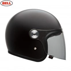 BELL Cruiser RIOT Matte BLACK Open Face Motorcycle Helmet Clear Flip Visor Bell Helmets