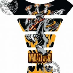 Mad Az F**K YELLOW 3D Gel Motorbike MotografixTankpad Protector Suzuki/Triumph