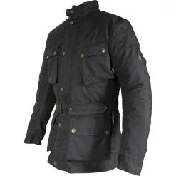 RICHA BONNEVILLE Waxed Cotton Classic Motorcycle Waterproof Jacket CE Armour