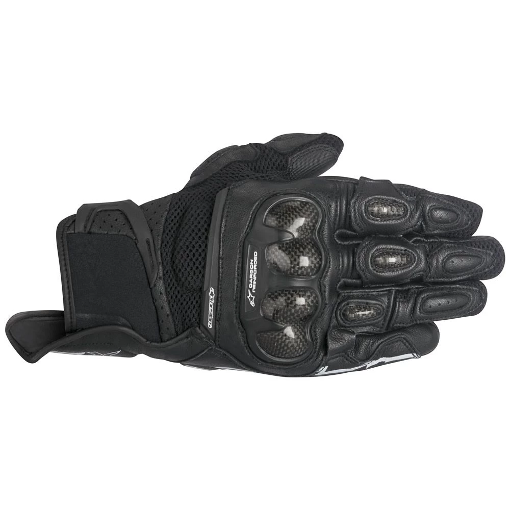 Alpinestars Gloves 10% Off ALPINESTARS SP-X AIR Carbon Black Leather/Mesh Motorbike Short Gloves