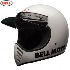 BELL Cruiser 2017 MOTO 3 Modern Classic White Motorcycle Scrambler MX Helmet
