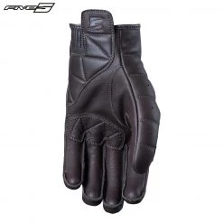 Five CALIFORNIA Brown/Black Quilted & Topstitched Leather Motorbike Gloves Five Gloves