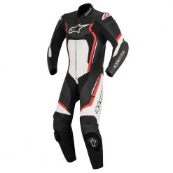 ALPINESTARS MOTEGI V2 1PC Black/Red/White Leather Motorbike Suit Alpinestars 1PC Suit