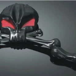 Highway Hawk Black SKULL Motorcycle Mirror Set For Honda/Yamaha 91-857