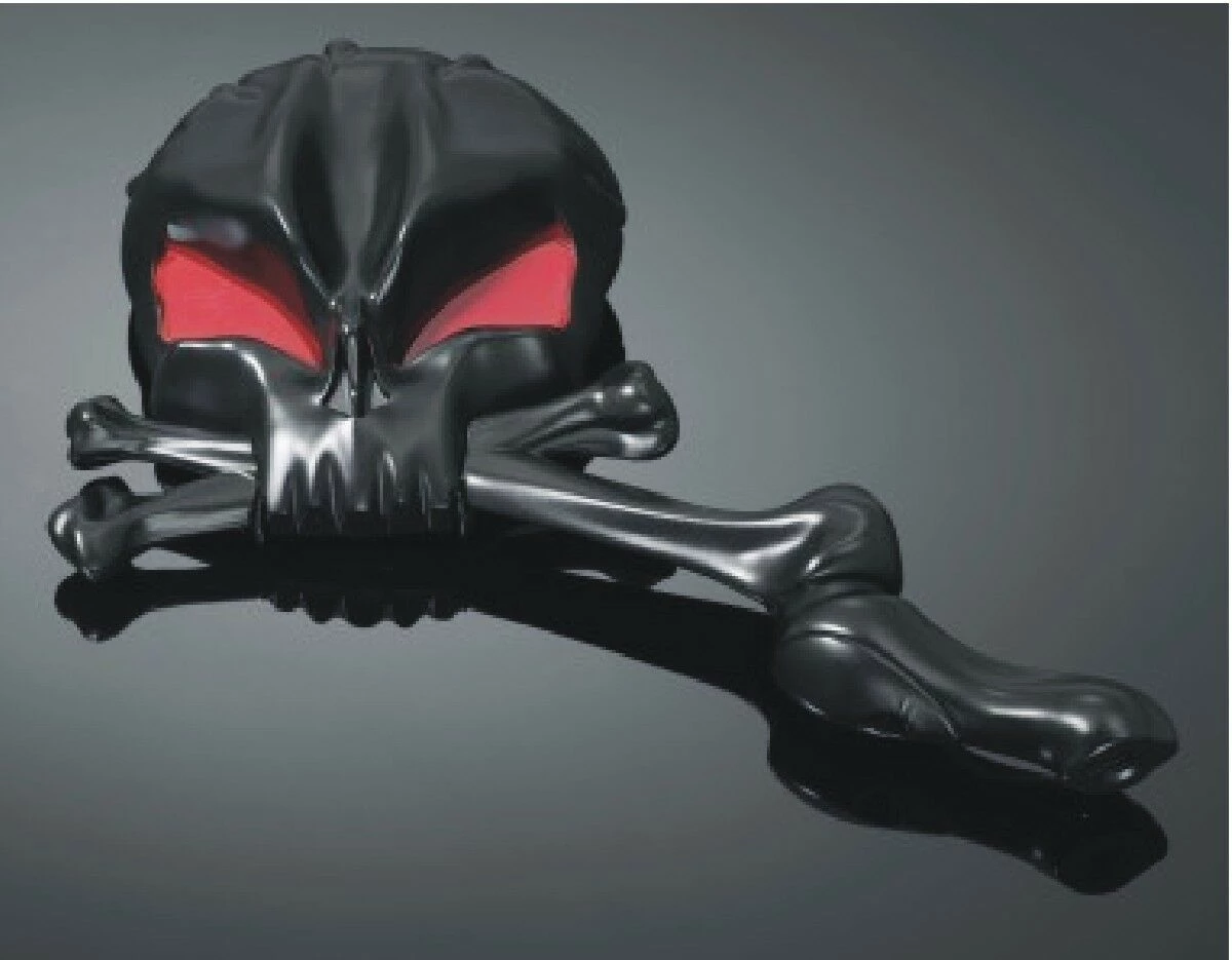 Highway Hawk Black SKULL Motorcycle Mirror Set For Honda/Yamaha 91-857