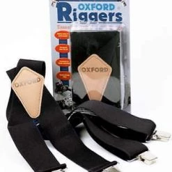 Oxford BLACK Riggers Extra Strong Motorcycle Trouser Braces Oxford Products